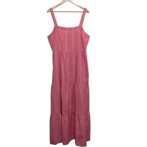 NWT LOFT Outlet Sleeveless Square Neck Maxi Dress Light Red Women's Size 16